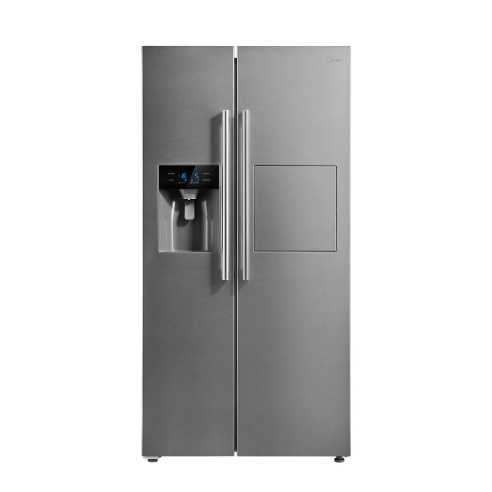 MDRS678FGF02 - SBS - 490Ltrs, St. Steel Color, Recessed Handle with Water Dispenser & Ice Maker, R600a